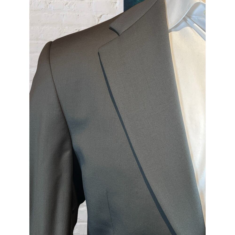 Vtg Hart Schaffner Marx Premium Classic 42-44L 35x30 Olive Green Gray Suit Note - Picture 4 of 16